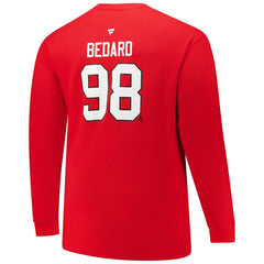 Connor Bedard Chicago Blackhawks Profile Big & Tall Name & Number Thermal Pullover Sweatshirt - Red | NHL near me