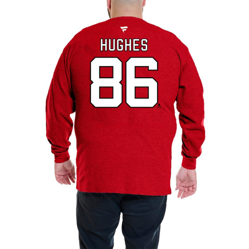 Jack Hughes New Jersey Devils Profile Big & Tall Name & Number Thermal Pullover Sweatshirt - Red | NHL sale
