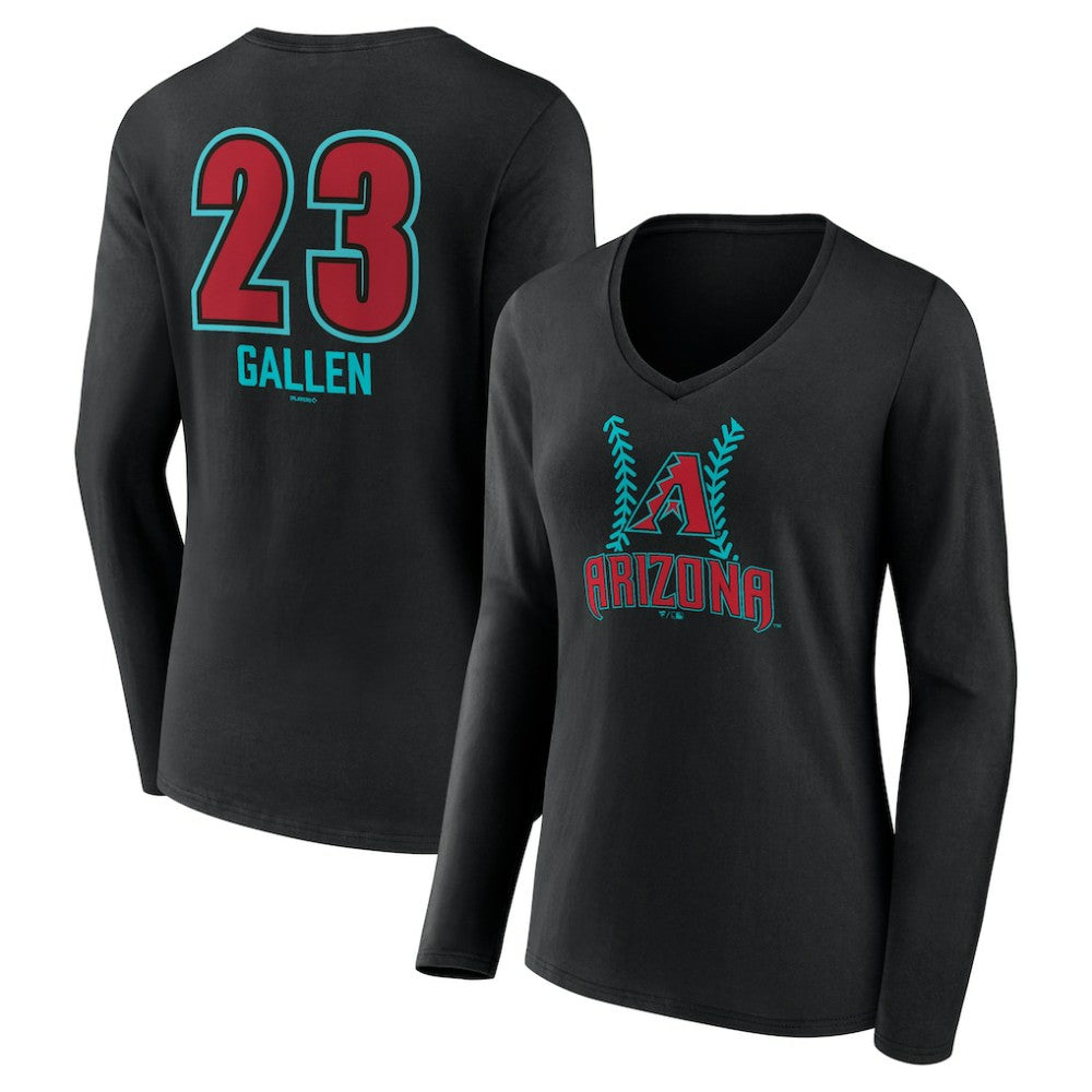 Zac Gallen Arizona Diamondbacks Women's Name & Number Fastball V-Neck Long Sleeve T-Shirt Online