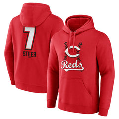 Spencer Steer Cincinnati Reds Name & Number Fastball Pullover Hoodie Outlet