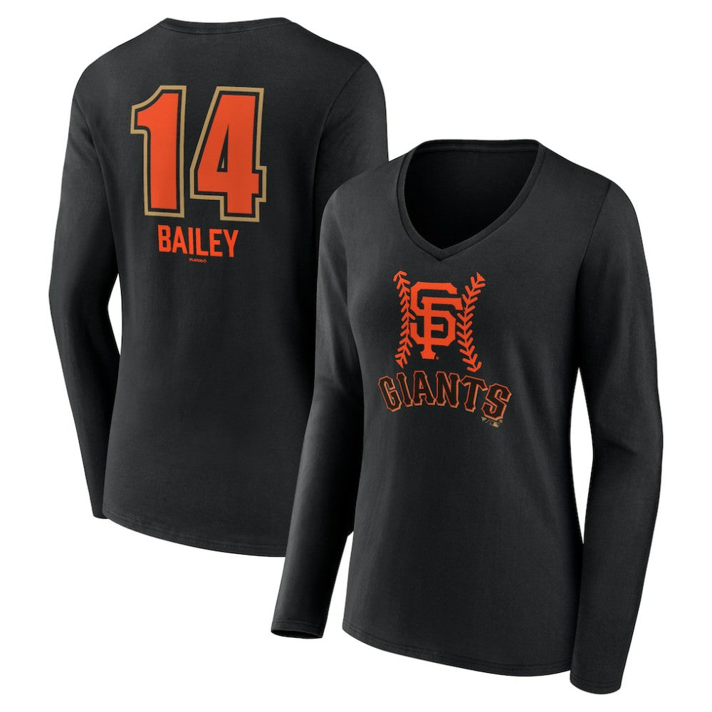 Patrick Bailey San Francisco Giants Women's Name & Number Fastball V-Neck Long Sleeve T-Shirt for sale