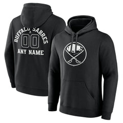 Buffalo Sabres Personalized Name & Number Monochrome Pullover Hoodie - Black | NHL near me