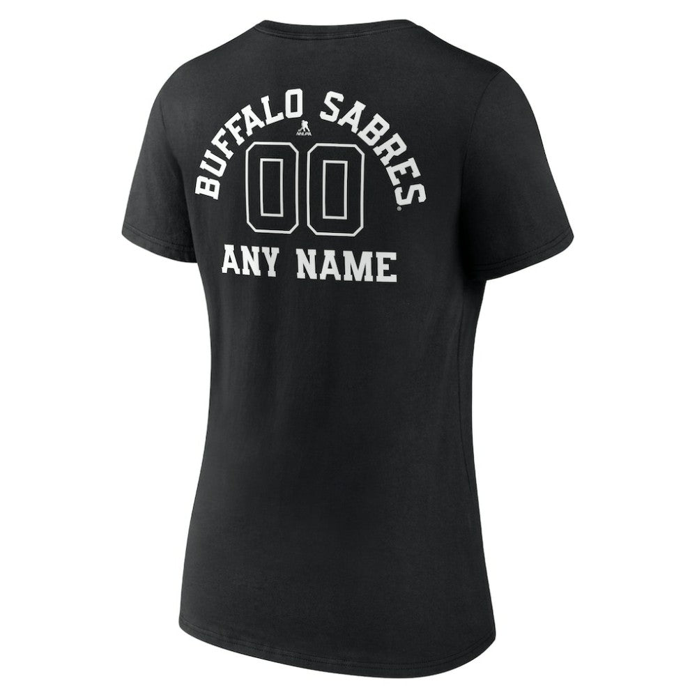 Buffalo Sabres Women's Personalized Name & Number Monochrome V-Neck T-Shirt - Black | NHL near me