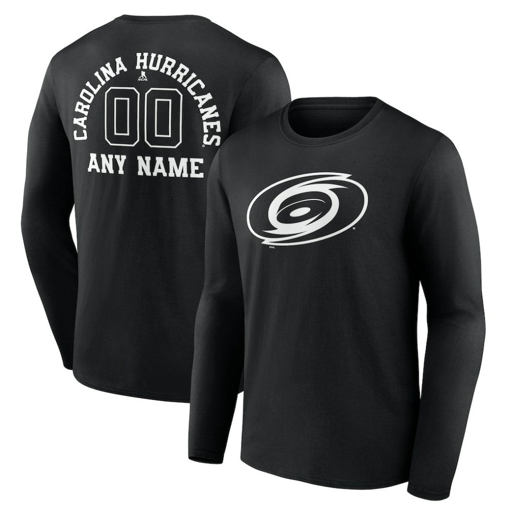 Carolina Hurricanes Personalized Name & Number Monochrome Long Sleeve T-Shirt - Black | NHL on sale