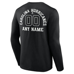 Carolina Hurricanes Personalized Name & Number Monochrome Long Sleeve T-Shirt - Black | NHL on sale