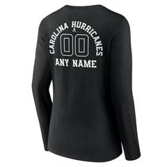 Carolina Hurricanes Women's Personalized Name & Number Monochrome Long Sleeve V-Neck T-Shirt - Black | NHL near me