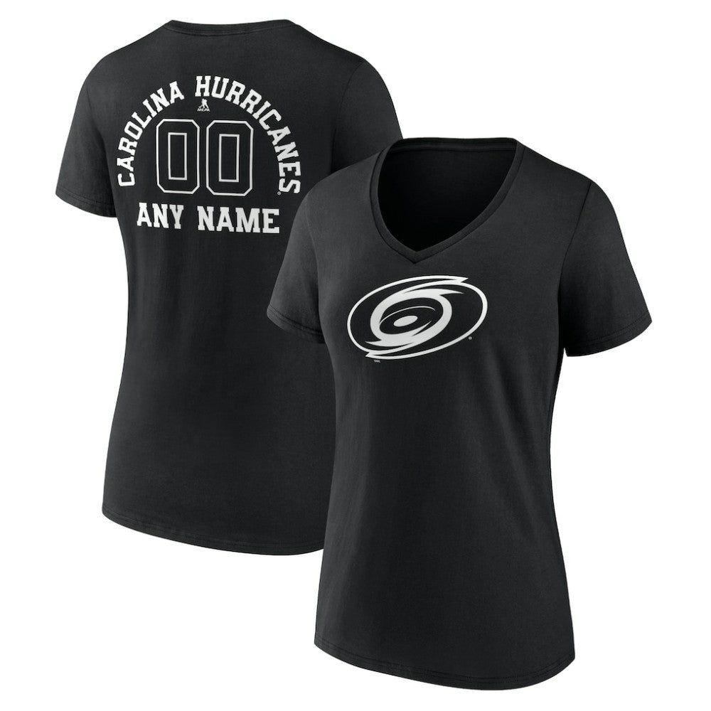 Carolina Hurricanes Women's Personalized Name & Number Monochrome V-Neck T-Shirt - Black | NHL discount