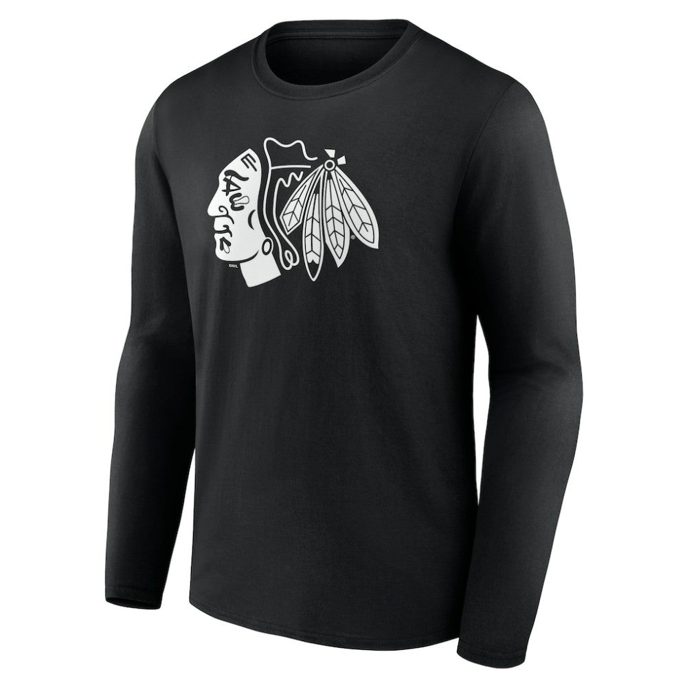 Chicago Blackhawks Personalized Name & Number Monochrome Long Sleeve T-Shirt - Black | NHL online