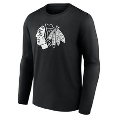 Chicago Blackhawks Personalized Name & Number Monochrome Long Sleeve T-Shirt - Black | NHL online