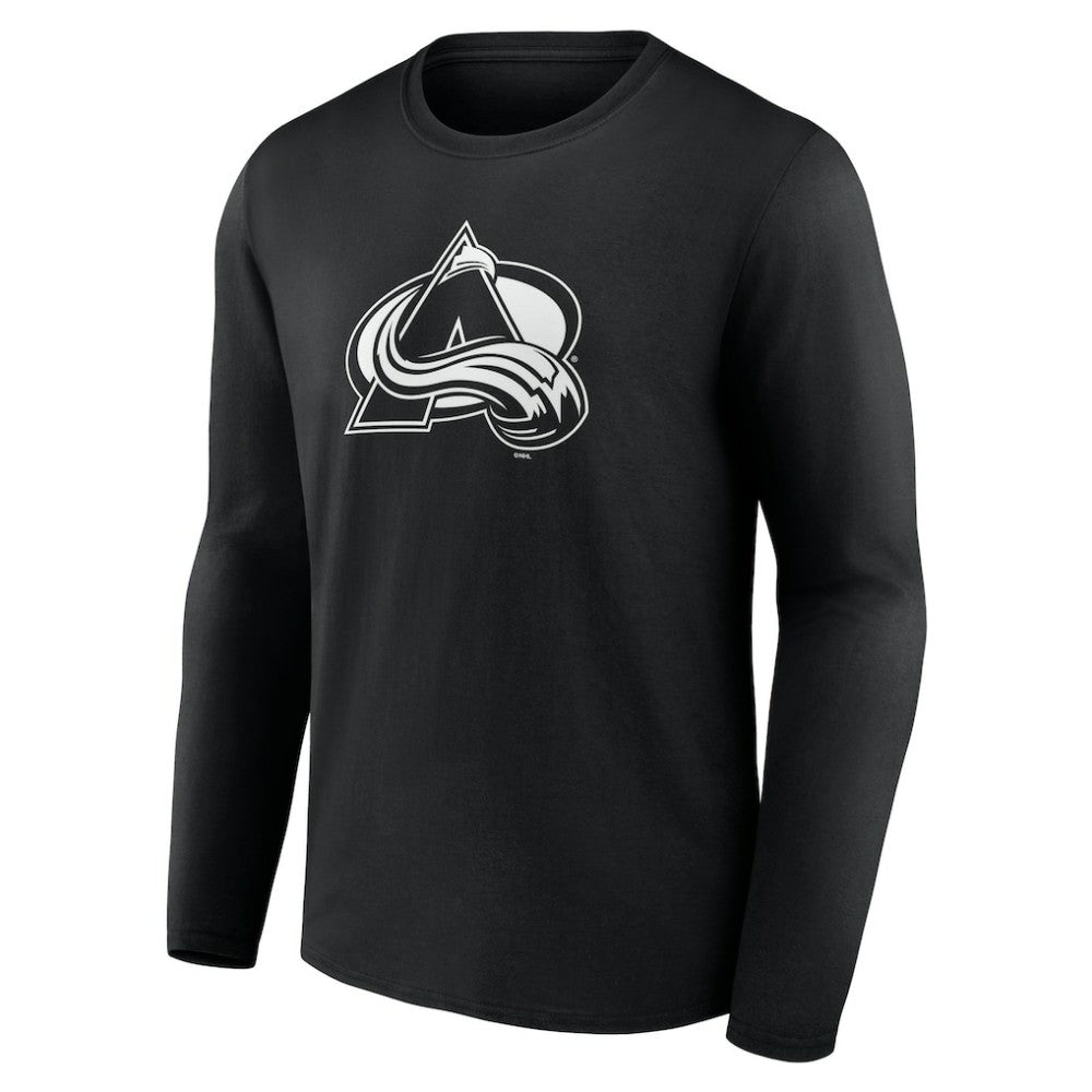 Colorado Avalanche Personalized Name & Number Monochrome Long Sleeve T-Shirt - Black | NHL Lifestyle