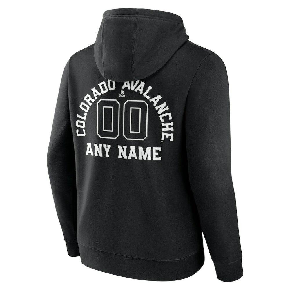 Colorado Avalanche Personalized Name & Number Monochrome Pullover Hoodie - Black | NHL on sale