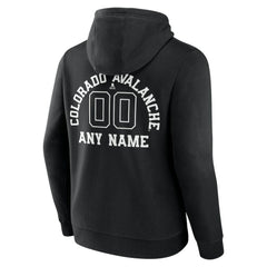 Colorado Avalanche Personalized Name & Number Monochrome Pullover Hoodie - Black | NHL on sale