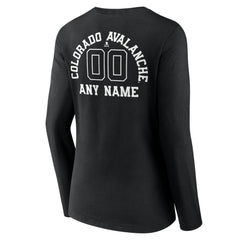 Colorado Avalanche Women's Personalized Name & Number Monochrome Long Sleeve V-Neck T-Shirt - Black | NHL discount