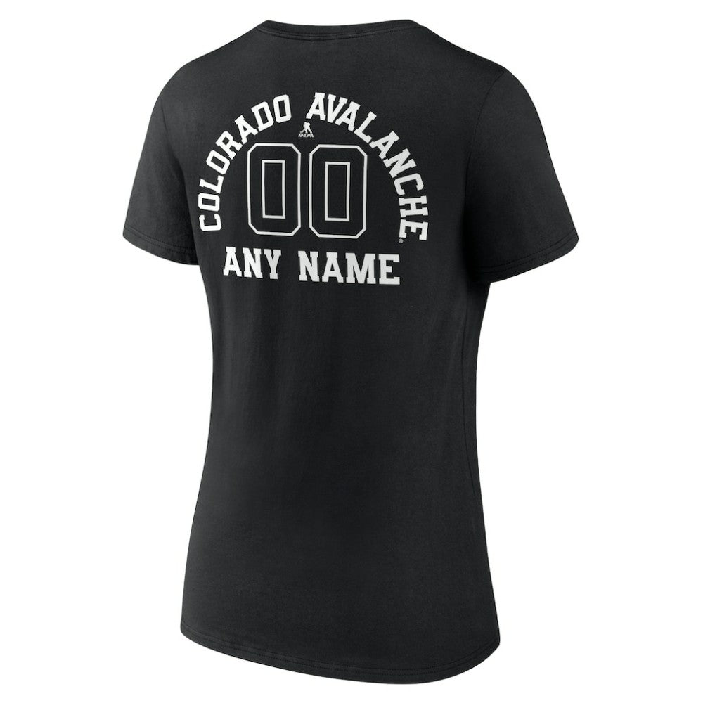 Colorado Avalanche Women's Personalized Name & Number Monochrome V-Neck T-Shirt - Black | NHL discount