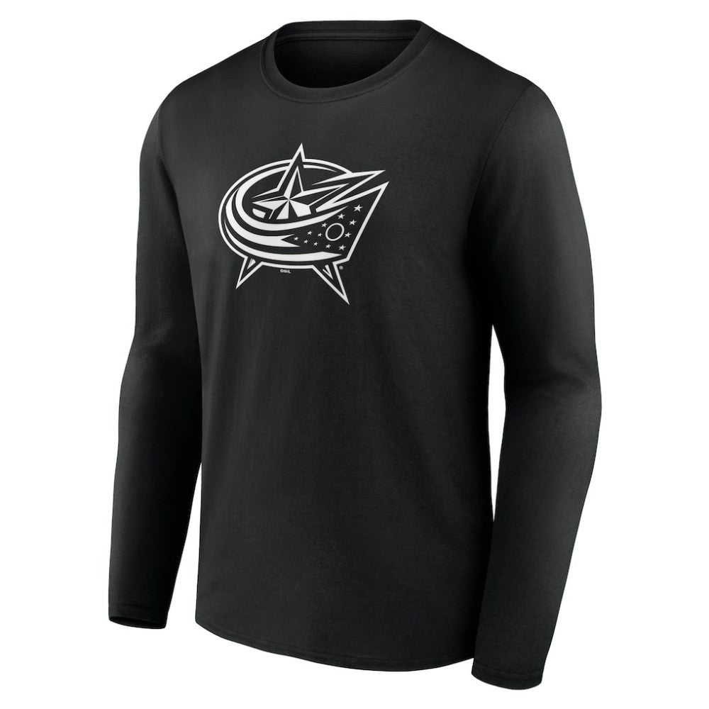 Columbus Blue Jackets Personalized Name & Number Monochrome Long Sleeve T-Shirt - Black | NHL online
