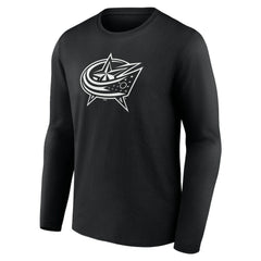 Columbus Blue Jackets Personalized Name & Number Monochrome Long Sleeve T-Shirt - Black | NHL online
