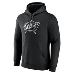 Columbus Blue Jackets Personalized Name & Number Monochrome Pullover Hoodie - Black | NHL Lifestyle