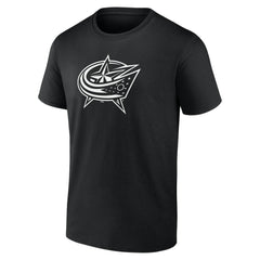 Columbus Blue Jackets Personalized Name & Number Monochrome T-Shirt - Black | NHL Lifestyle