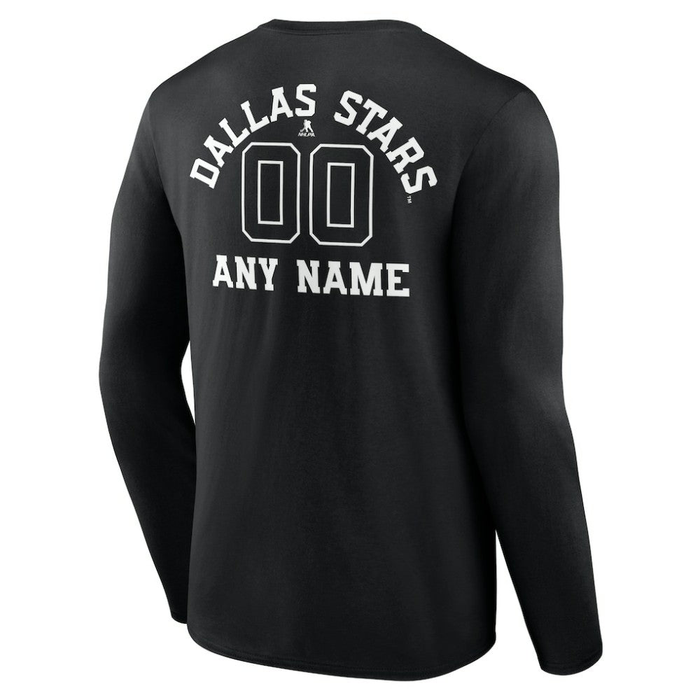 Dallas Stars Personalized Name & Number Monochrome Long Sleeve T-Shirt - Black | NHL discount