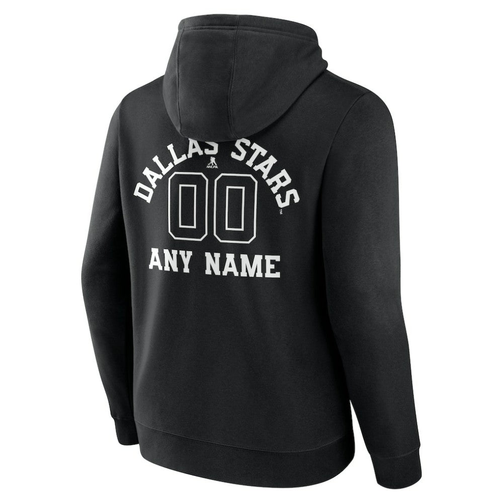 Dallas Stars Personalized Name & Number Monochrome Pullover Hoodie - Black | NHL sale