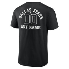 Dallas Stars Personalized Name & Number Monochrome T-Shirt - Black | NHL near me