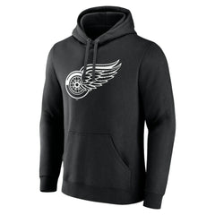 Detroit Red Wings Personalized Name & Number Monochrome Pullover Hoodie - Black | NHL online