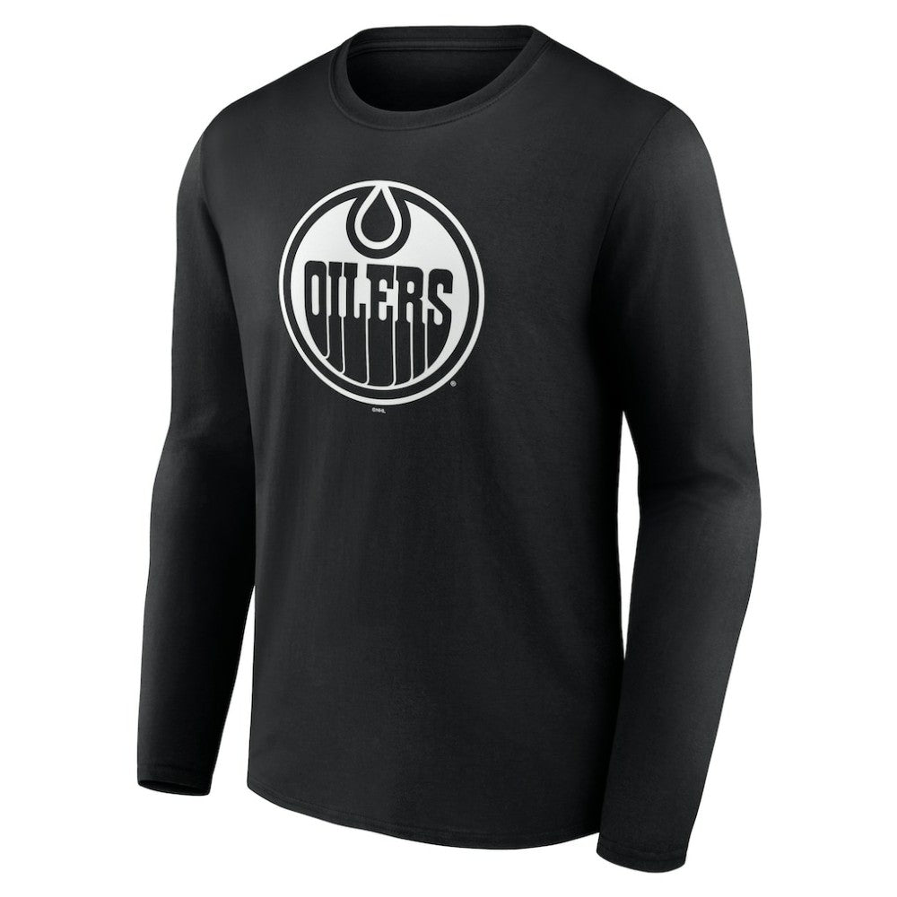 Edmonton Oilers Personalized Name & Number Monochrome Long Sleeve T-Shirt - Black | NHL discount