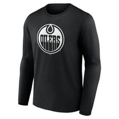 Edmonton Oilers Personalized Name & Number Monochrome Long Sleeve T-Shirt - Black | NHL discount