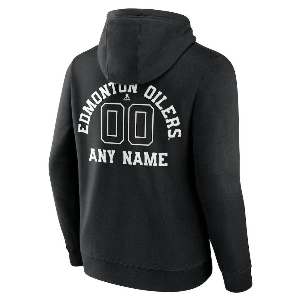 Edmonton Oilers Personalized Name & Number Monochrome Pullover Hoodie - Black | NHL discount