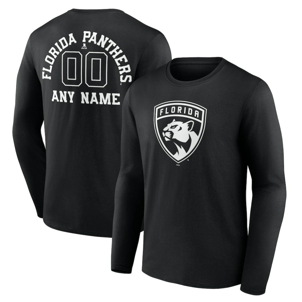 Florida Panthers Personalized Name & Number Monochrome Long Sleeve T-Shirt - Black | NHL near me