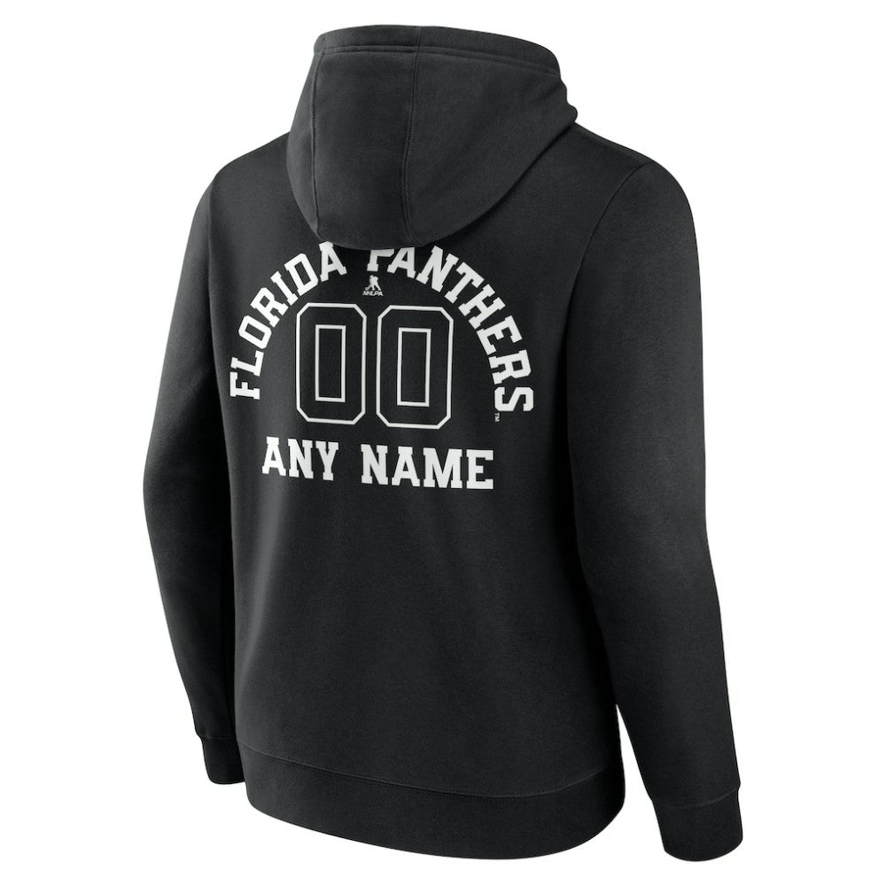 Florida Panthers Personalized Name & Number Monochrome Pullover Hoodie - Black | NHL Clearance