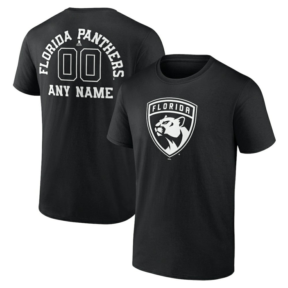 Florida Panthers Personalized Name & Number Monochrome T-Shirt - Black | NHL on sale