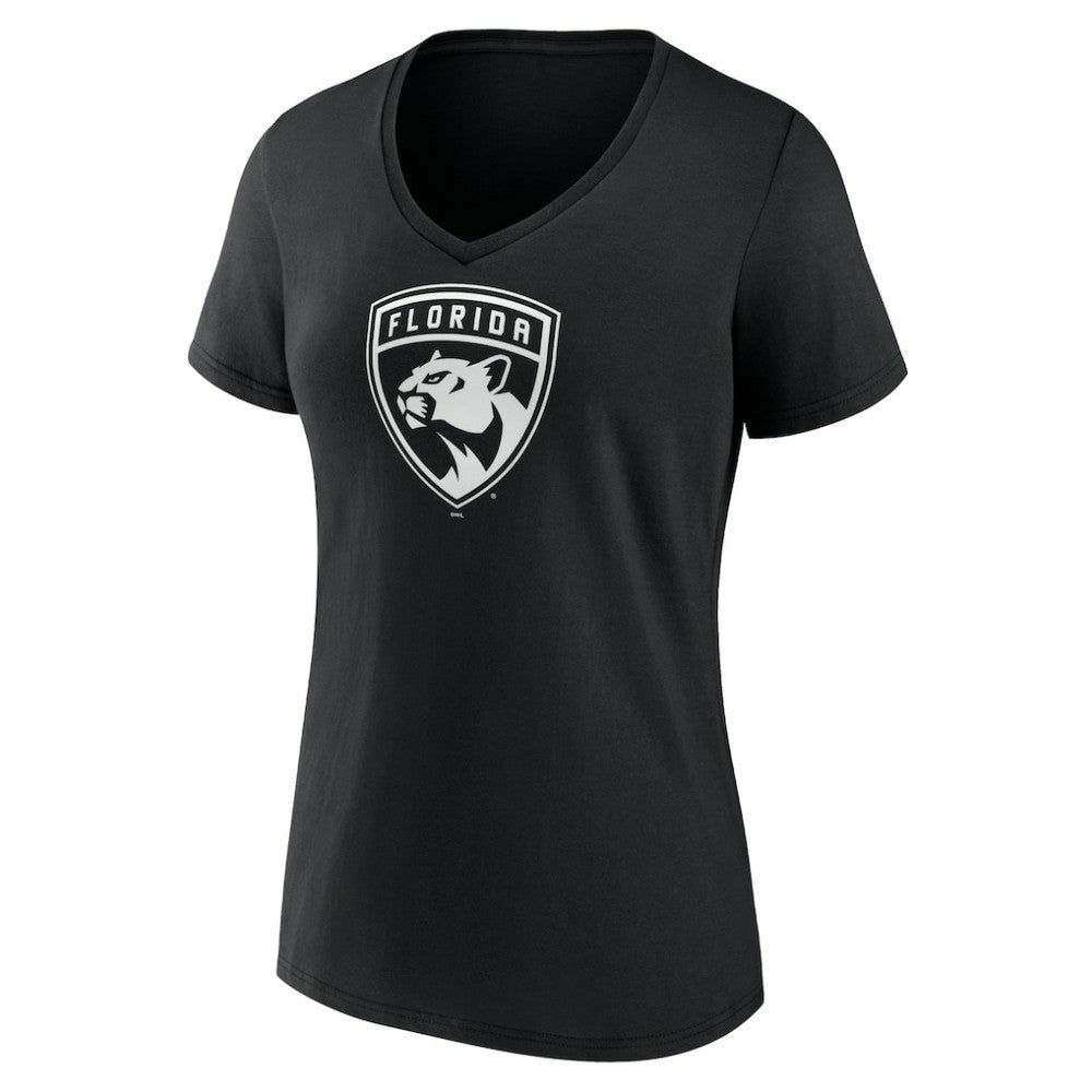 Florida Panthers Women's Personalized Name & Number Monochrome V-Neck T-Shirt - Black | NHL online