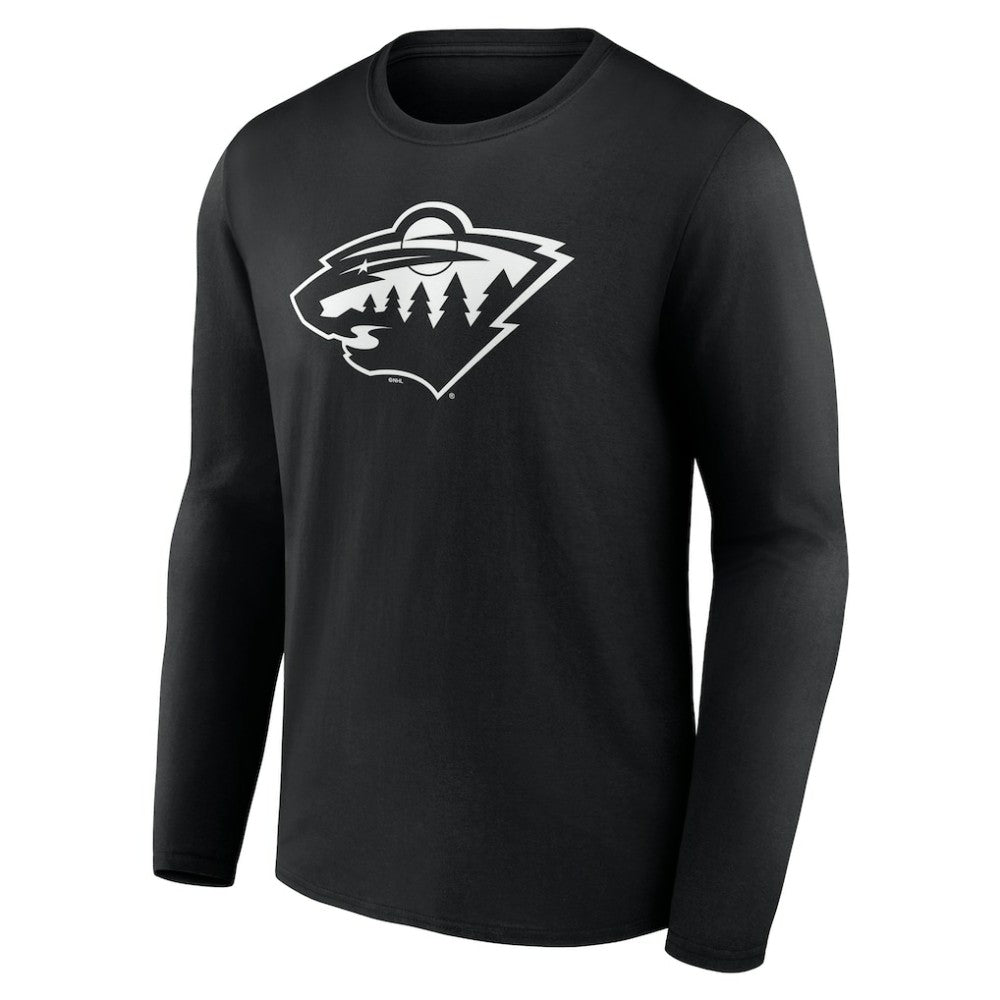 Minnesota Wild Personalized Name & Number Monochrome Long Sleeve T-Shirt - Black | NHL online