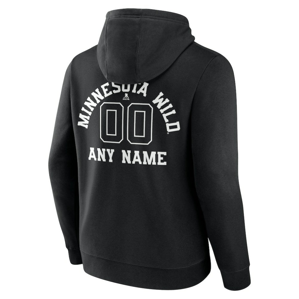 Minnesota Wild Personalized Name & Number Monochrome Pullover Hoodie - Black | NHL sale
