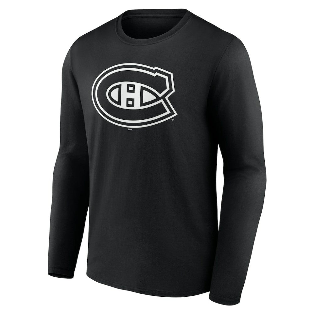Montreal Canadiens Personalized Name & Number Monochrome Long Sleeve T-Shirt - Black | NHL Lifestyle