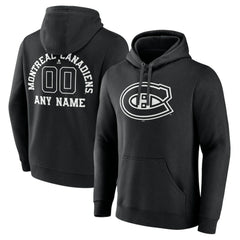 Montreal Canadiens Personalized Name & Number Monochrome Pullover Hoodie - Black | NHL sale