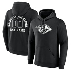 Nashville Predators Personalized Name & Number Monochrome Pullover Hoodie - Black | NHL on sale