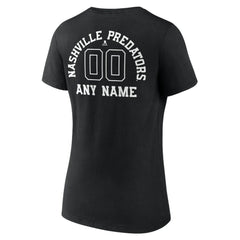Nashville Predators Women's Personalized Name & Number Monochrome V-Neck T-Shirt - Black | NHL on sale