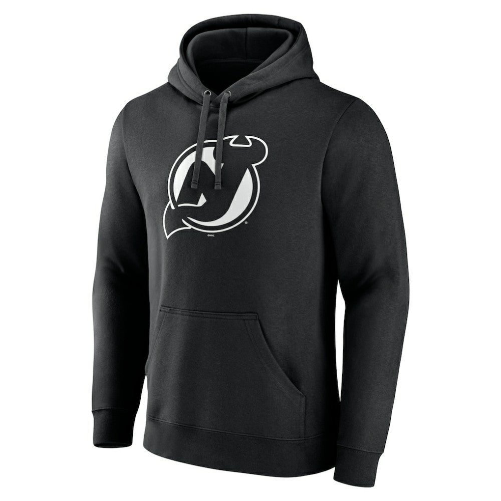 New Jersey Devils Personalized Name & Number Monochrome Pullover Hoodie - Black | NHL Lifestyle