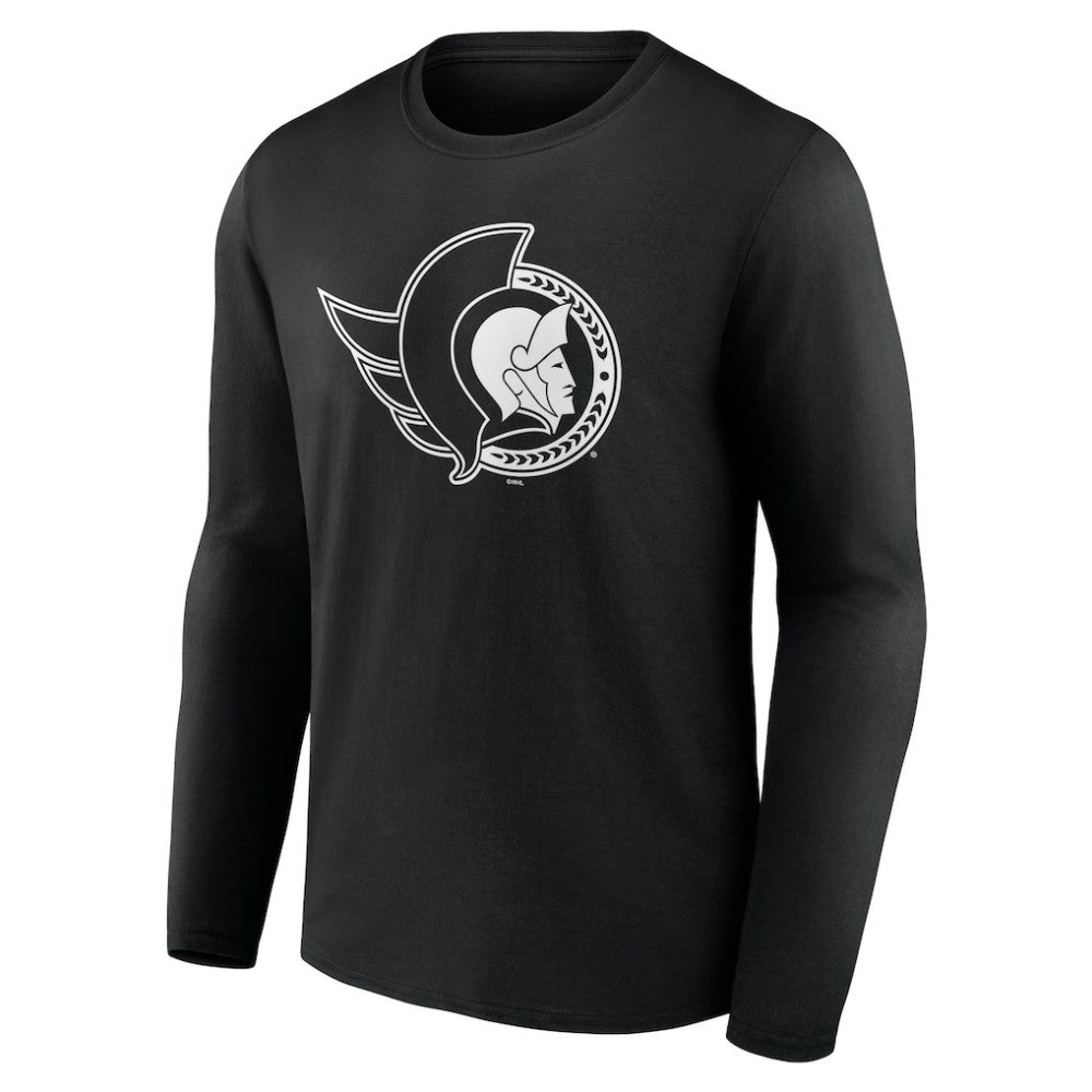 Ottawa Senators Personalized Name & Number Monochrome Long Sleeve T-Shirt - Black | NHL on sale