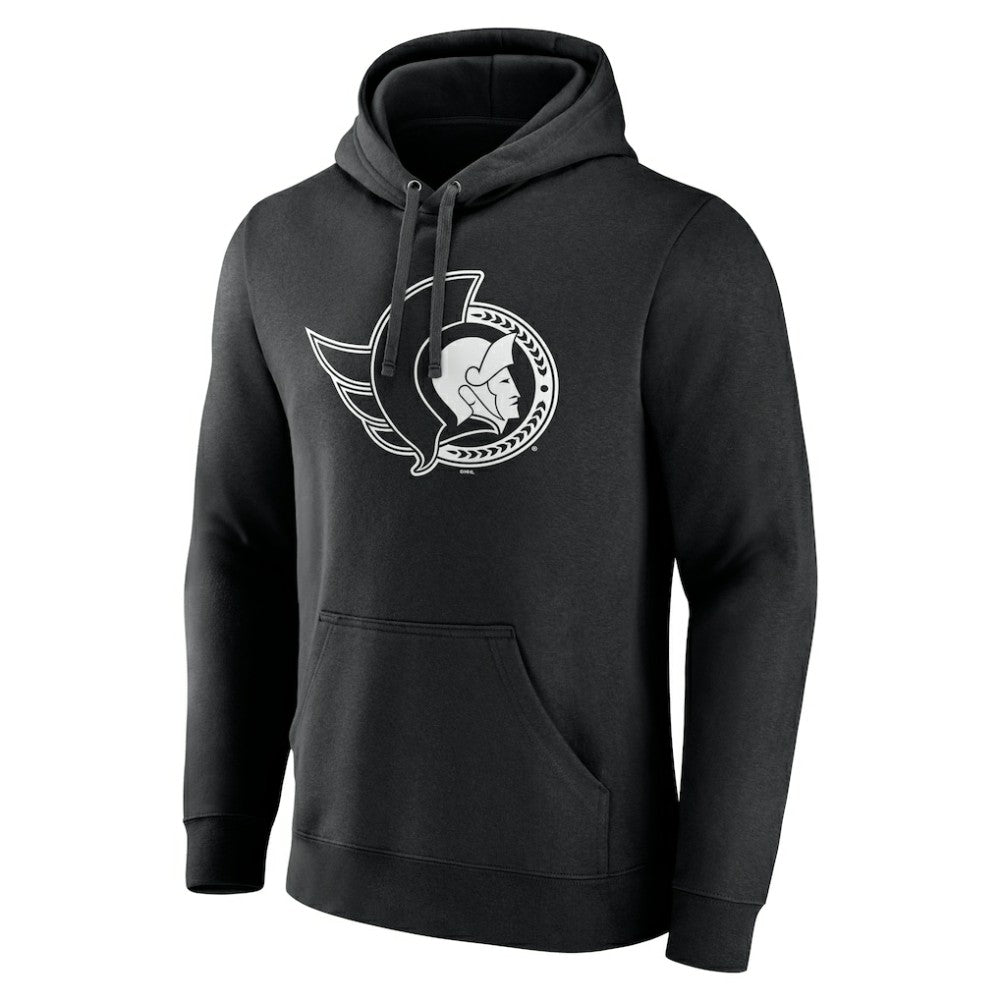 Ottawa Senators Personalized Name & Number Monochrome Pullover Hoodie - Black | NHL Clearance