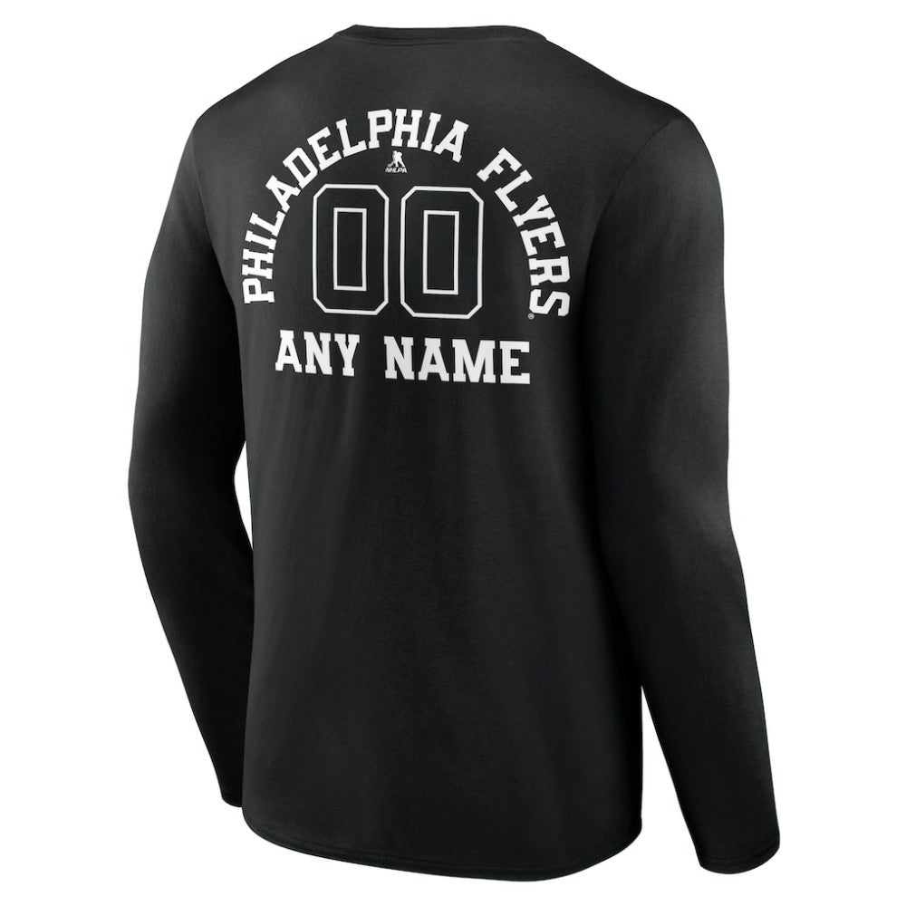 Philadelphia Flyers Personalized Name & Number Monochrome Long Sleeve T-Shirt - Black | NHL near me