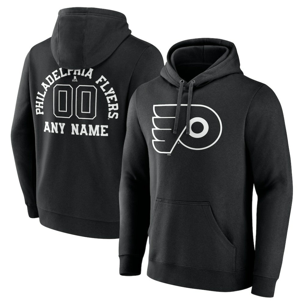 Philadelphia Flyers Personalized Name & Number Monochrome Pullover Hoodie - Black | NHL on sale