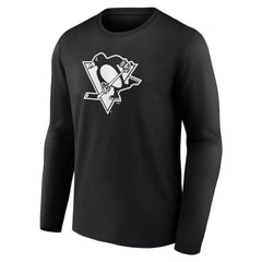 Pittsburgh Penguins Personalized Name & Number Monochrome Long Sleeve T-Shirt - Black | NHL Lifestyle