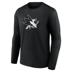 San Jose Sharks Personalized Name & Number Monochrome Long Sleeve T-Shirt - Black | NHL sale