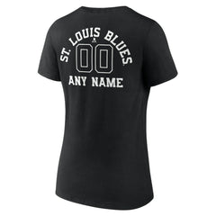 St. Louis Blues Women's Personalized Name & Number Monochrome V-Neck T-Shirt - Black | NHL near me