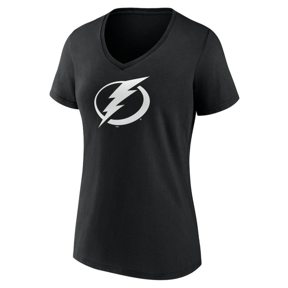 Tampa Bay Lightning Women's Personalized Name & Number Monochrome V-Neck T-Shirt - Black | NHL Lifestyle