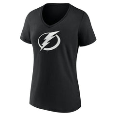 Tampa Bay Lightning Women's Personalized Name & Number Monochrome V-Neck T-Shirt - Black | NHL Lifestyle