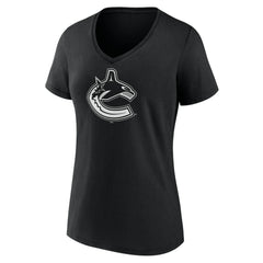 Vancouver Canucks Women's Personalized Name & Number Monochrome V-Neck T-Shirt - Black | NHL online